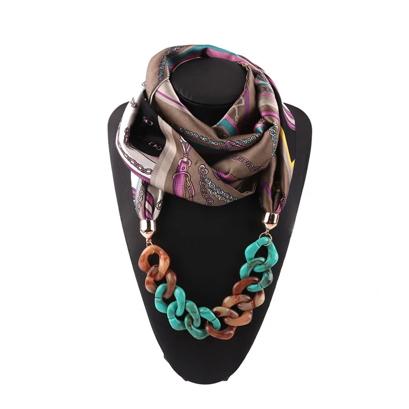 Для женщин Сплошной Цепочки и ожерелья зима теплая Jewelry Кулон шарф хлопка женские накидки капли воды мягкие Мусульманский Хиджаб Платки - Цвет: 3