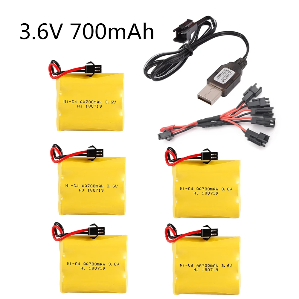 3,6 V 700 mah AA NI-CD M батарея с зарядным устройством электрические игрушки автомобиль корабль Робот перезаряжаемый AA 3,6 V 700 mah батарея