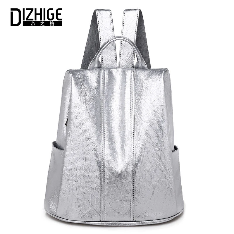 

DIZHIGE Brand Fashion Waterproof PU Women Anti-theft Backpack High Quality School Bag For Women Solid Multifunctional Travel Bag