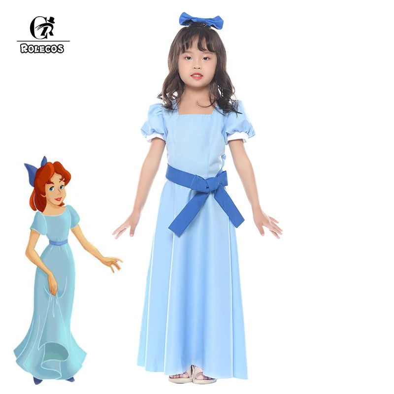 Rolecosピーターパンウェンディコスプレ衣装ドレス半袖パーティープリンセスドレス子供甘いドレスとベルトちょう結び 女の子のコスチューム Aliexpress Rolecosピーターパンウェンディコスプレ衣装ドレス半袖パーティープリンセスドレス子供甘いドレスとベルトちょう結び 女の子のコスチューム Aliexpress
