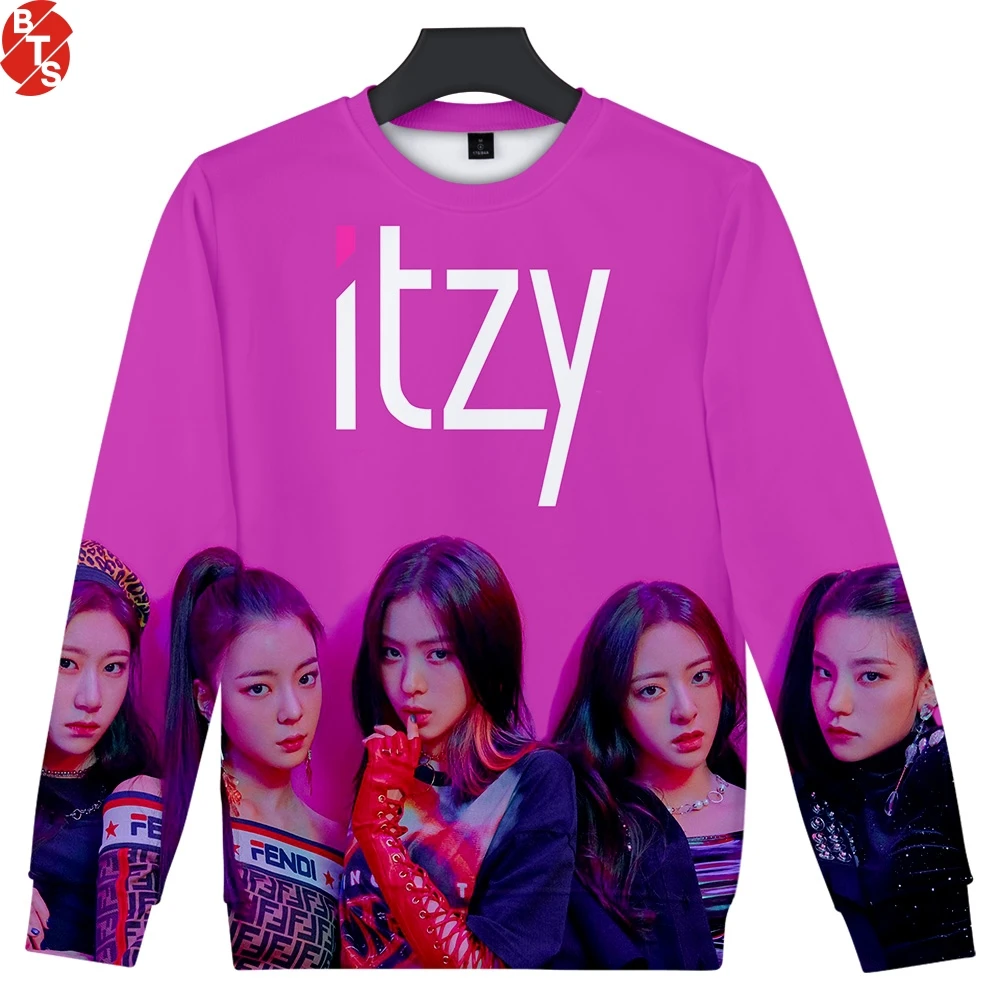 Женская/мужская Толстовка ITZY Повседневная Уличная с длинным рукавом и 3D принтом |