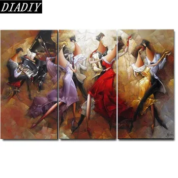 

3 pcs/set DIY 5d diamond Painting cross stitch Abstract Music Party Painting,full square diamond embroidery mosaic home decor
