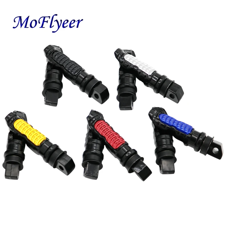 MoFlyeer New Universal Motorcycle Rear Foot Rest Peg Aluminum Passenger Foot rests Pair Fit For Suzuki