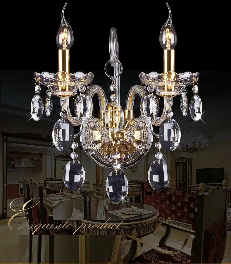 Fashion crystal wall lamp K9 cyrstal wall lights sconce wall live room bedside lamp candle double head wall lamp Luxury Fashion crystal wall lamp K9 cyrstal wall lights sconce wall live room bedside lamp candle double head wall lamp Luxury