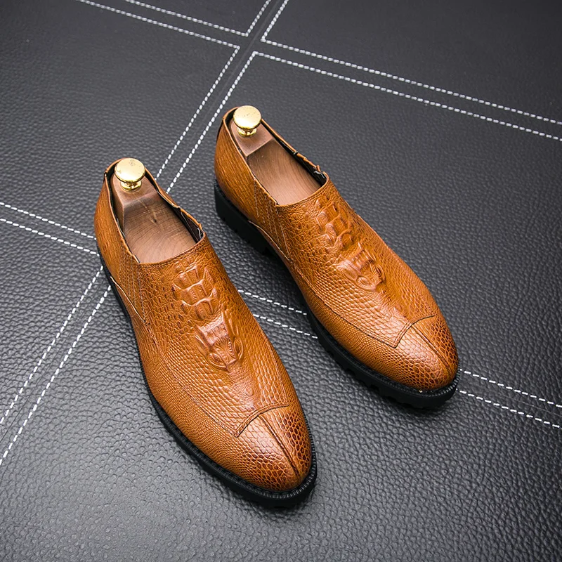 designer snake skin leather men shoes italian luxury brand fish platform party male footwear wedding dress oxford shoes for men (5)