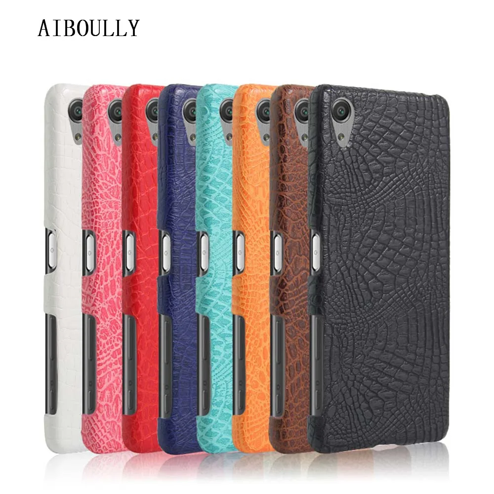 

For Sony Xperia X Performance Luxury Crocodile PU Leather Skin Hard PC Back Cover protective Phone Cases For F8132 64GB 5.0 inch