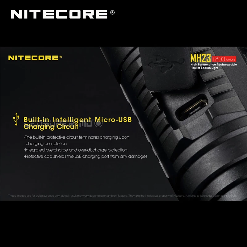 Карманный поисковый светильник Nitecore MH23 CREE XHP35 HD светодиодный Micro-USB Перезаряжаемый 1800 люмен флэш-светильник