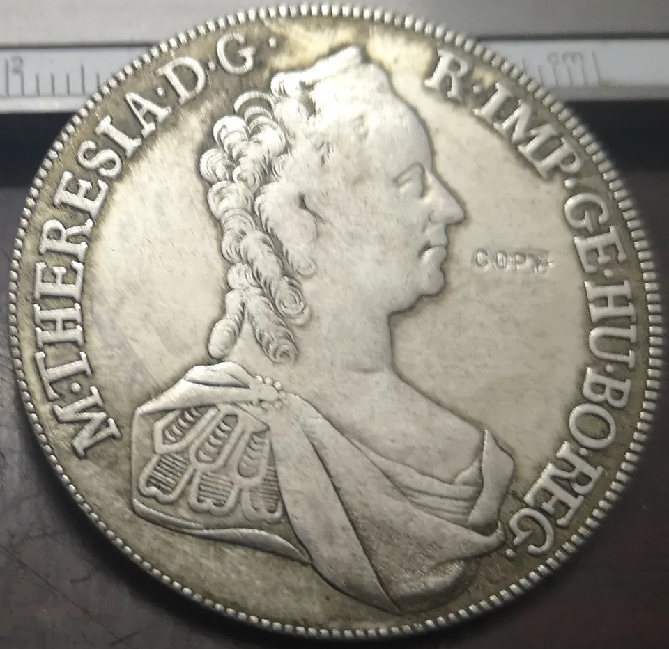 1758 Австрия хабсбург 1 thaler Мария Терезия Вена горный Талер с серебряным покрытием