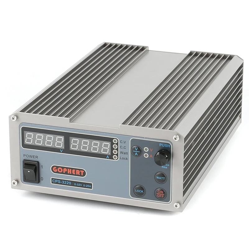

CPS-3220 Compact Digital Adjustable DC Power Supply Switching Laboratory Power Supply 32V 20A 30V 10A 5A 640W 110V 220V
