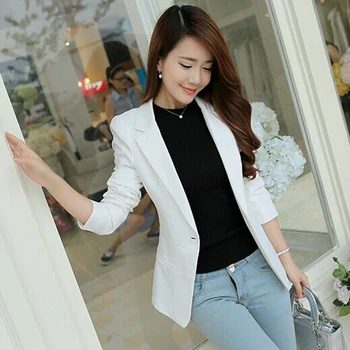 

J52276 White Women Blazers Jackets