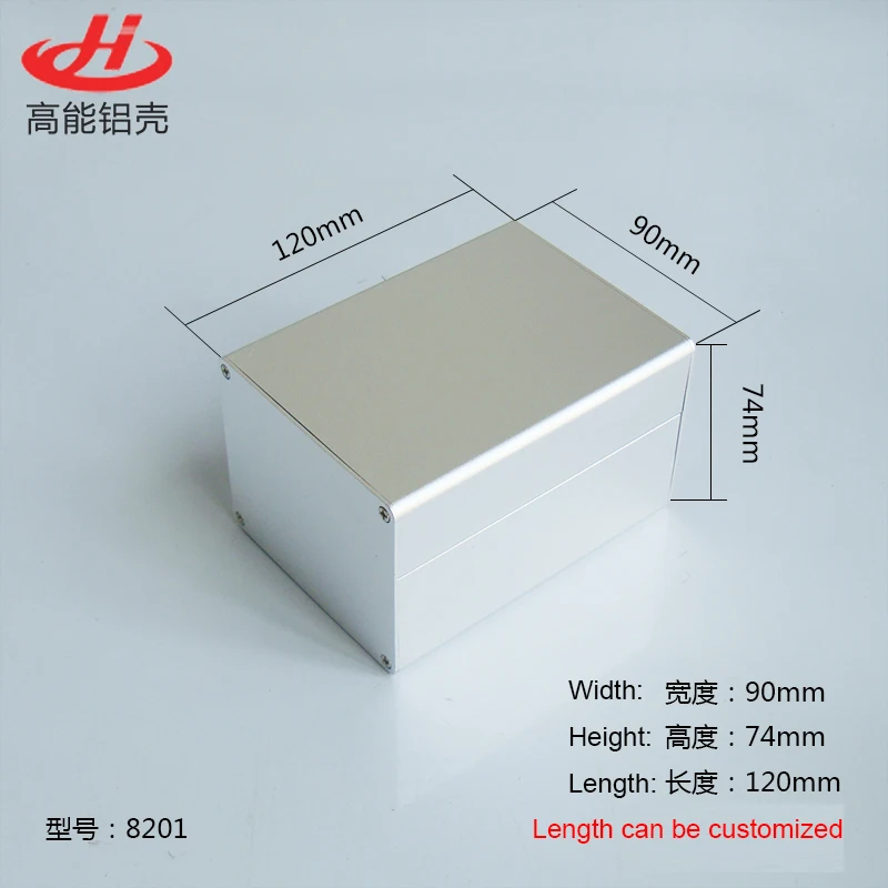 

1 piece Sliver color aluminum housing case for electronics project case 74(H)x90(W)x120(L) mm 8201