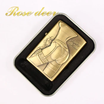 

ROSE DEET 2018 New Skeleton Lighter Metal Kerosene Oil Lighter Gasoline Dragon Refillable Cigarette Accessories Retro Men forbox