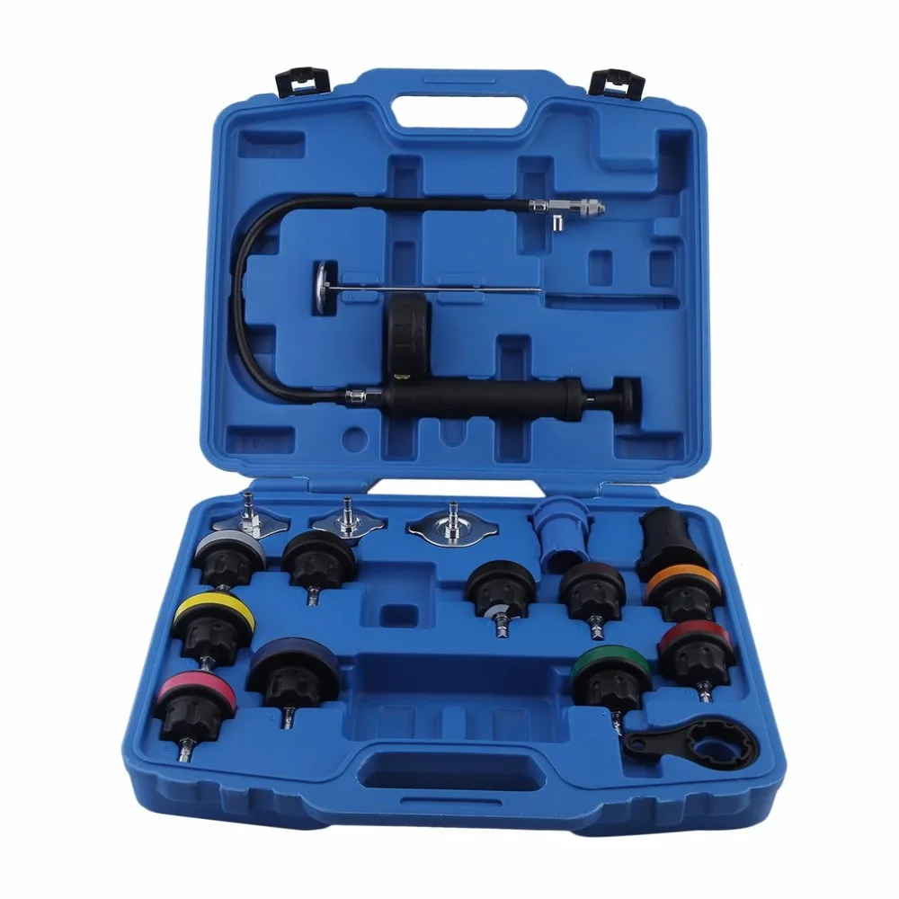 

18PCS Car Cooling System Test Set Universal Radiator Pressure Tester Kit Automotive Water Tank Leak Detector Car Diagnostic Tool
