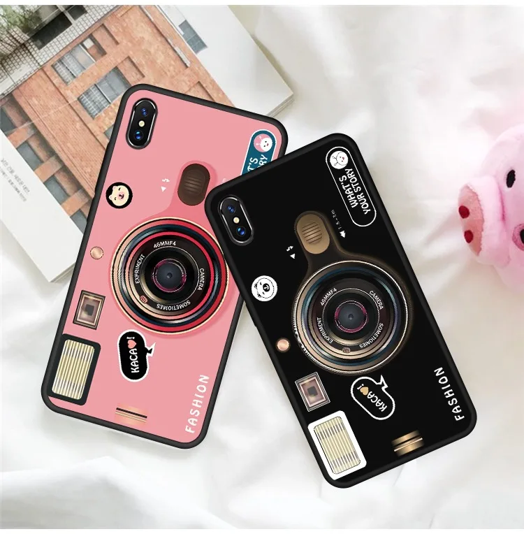 

For iPhone XS Max X 7 8 Plus XR Cute Cartoon Pink Panther Cat Stander Cover Blu-Ray Camera Soft Case For Samsung S10 S10 Plus