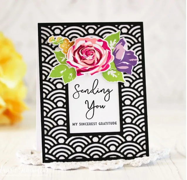 

Wave and hallow out flower border Metal Cutting Dies Stencils for DIY Scrapbooking Decorative Embossing card making