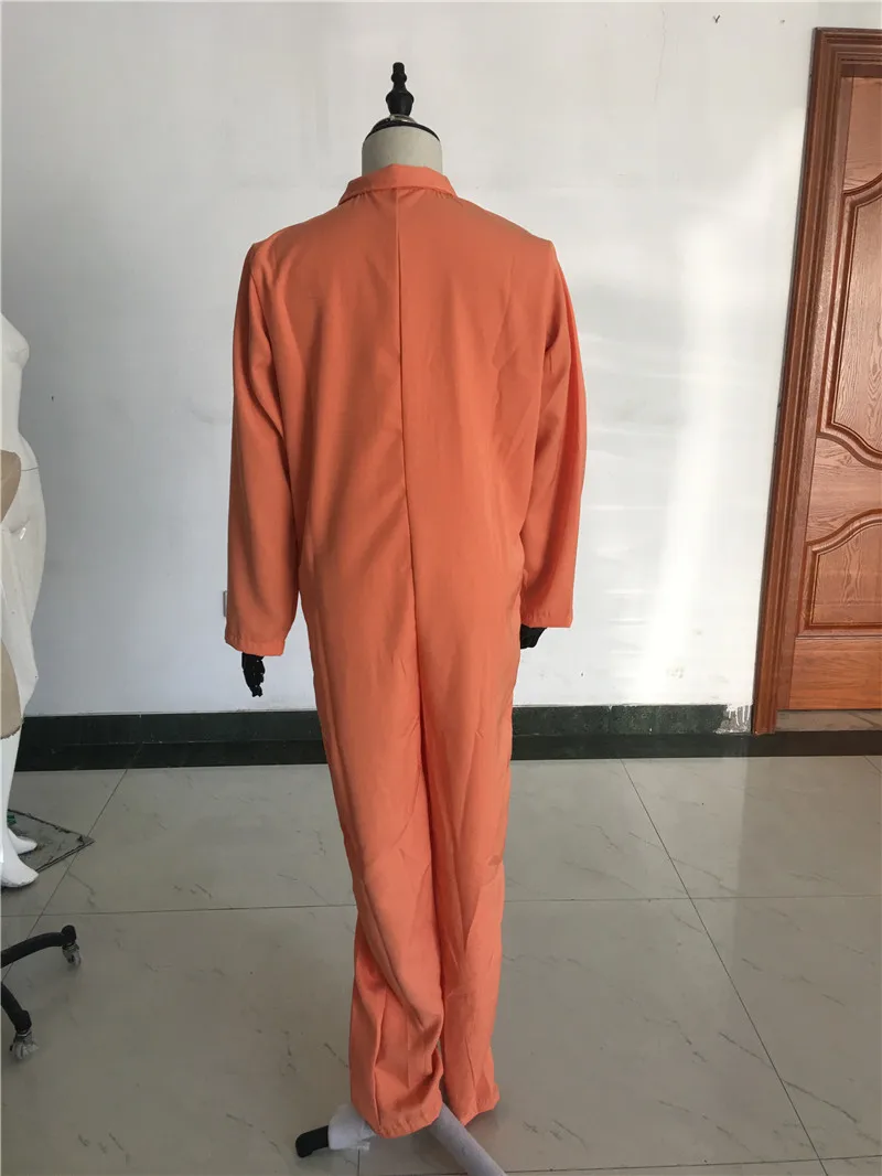 Мужской костюм заключенного каторжника на Хэллоуин нарядное платье Рождественский оранжевый комбинезон