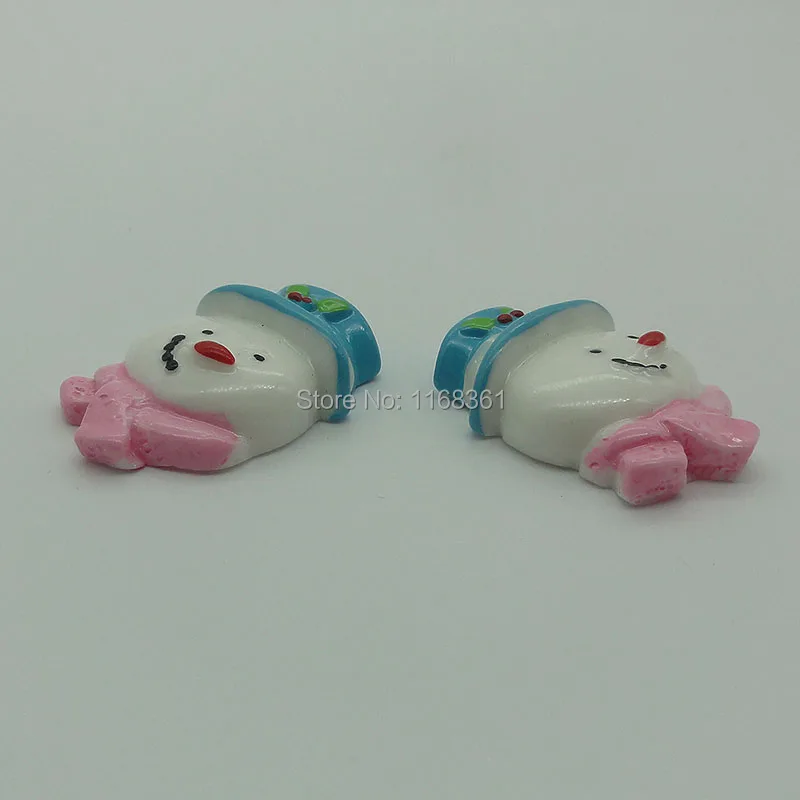 1pcs/lot resin flat back pink scarf snowman head 30mm Cabochons Scrapbooking Hair Bow Center DIY Christmas decration C101-5