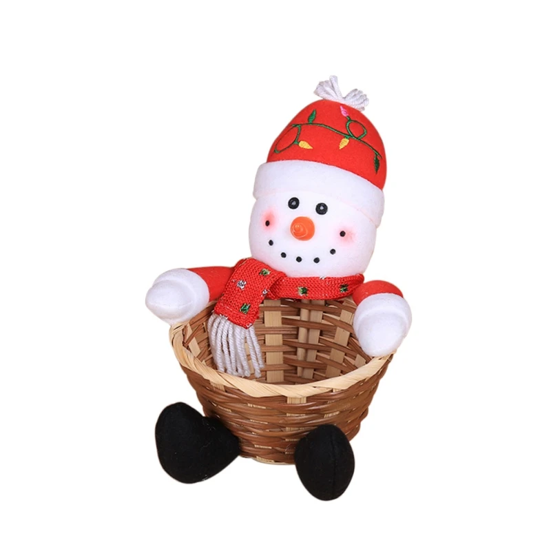 Рождество маленький Санта Клаус змея корзина для дома сад праздничные вечерние принадлежности милая кукла корзинка для конфет Рождество рабочего стола декоративные конфеты - Цвет: B