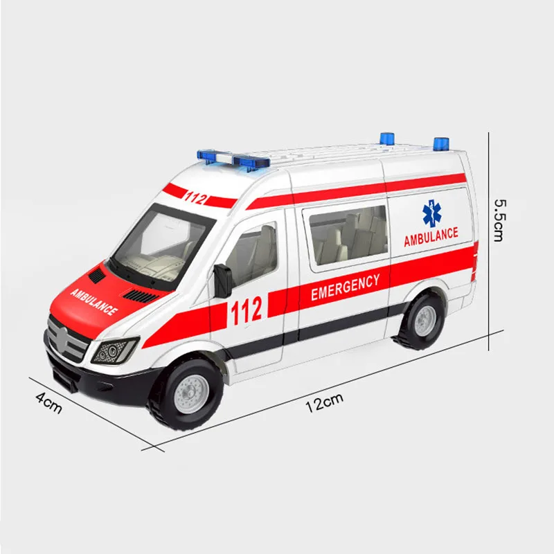 1:55 Simulation Hospital Rescue Ambulance Police Metal Alloy Model Car Toys Pull Back Alloy Diecast Model Car Toys for Children 1:55 Simulation Hospital Rescue Ambulance Police Metal Alloy Model Car Toys Pull Back Alloy Diecast Model Car Toys for Children