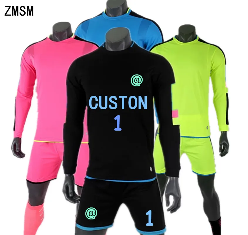 Buy ZMSM Long Soccer Goalkeeper Uniforms Men's Soccer Jerseys kit Sportswear