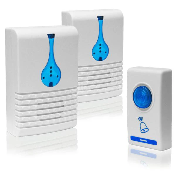 

DSHA New Hot 32 Song Wireless Chime Digital Door bell 1 Remote + 2 Receiver