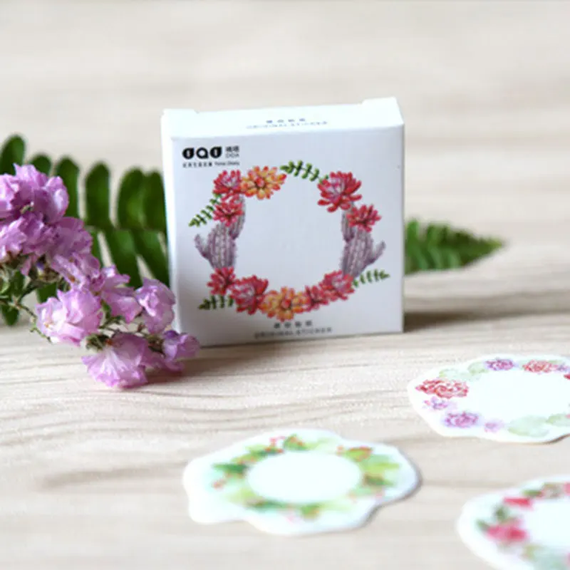 45 قطعة/صندوق لطيف اكليلا محاصر ملصقات Diy الهاتف المحمول ألبوم Kawaii الزخرفية ملصقات القصاصات الأطفال القرطاسية ملصقات