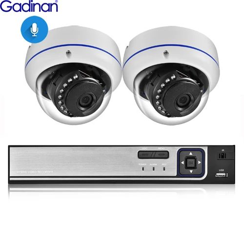 Gadinan 4CH 5MP POE NVR комплект камеры безопасности Система 5.0MP ИК Крытый Открытый CCTV купольная POE ip-камера P2P комплект видеонаблюдения - Цвет: 2PCS Dome Cameras