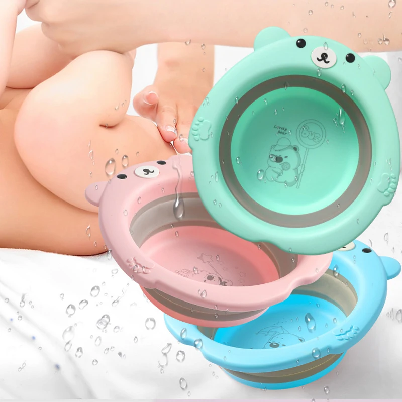 Для новорожденных умывальник складной мультфильм горшки пластиковые кормящих малыша здоровья путешествия портативный умывальник для