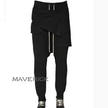 28-46 Мужская одежда тренировочные брюки низкие брюки со стрелкой нерегулярные строчки брюки черные брюки для певицы для сцены костюмы