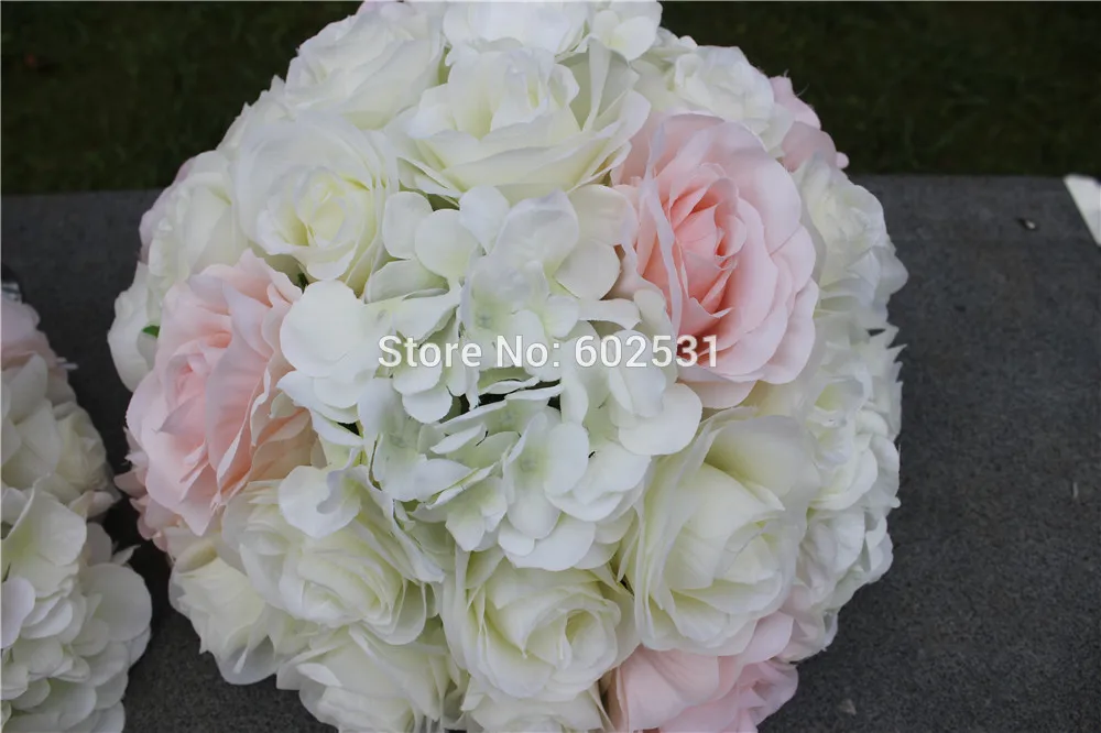 SPR розовый белый горячая распродажа 10 шт/партия свадебный стол цветок шар украшение свадебный дорожный свинец искусственный - Цвет: 30cm