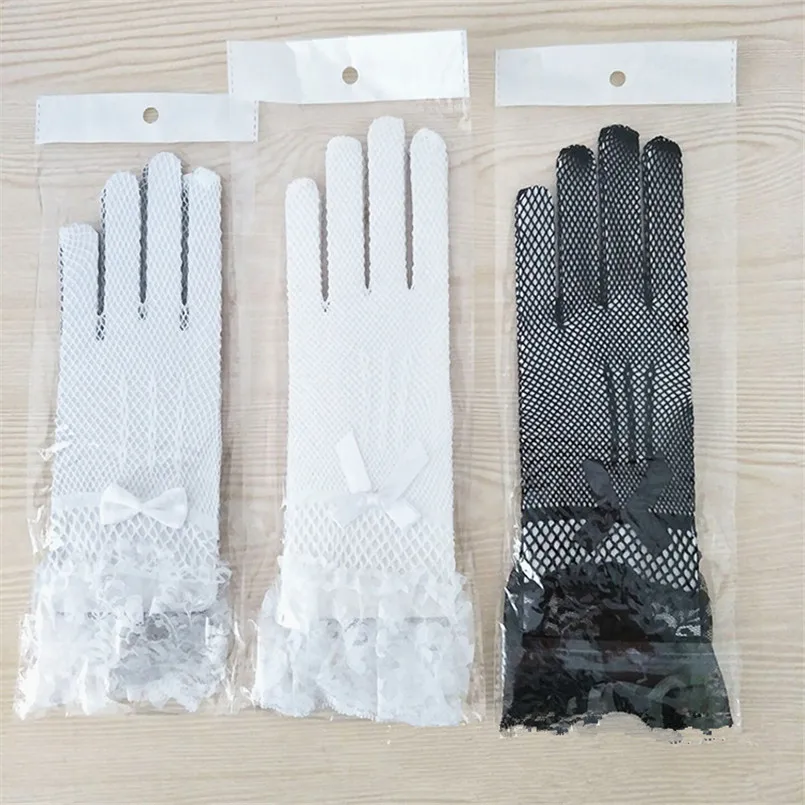 Сексуальные женские наручные черные кружевные перчатки с бантом Высокие эластичные вязаные сетчатые перчатки винтажные элегантные