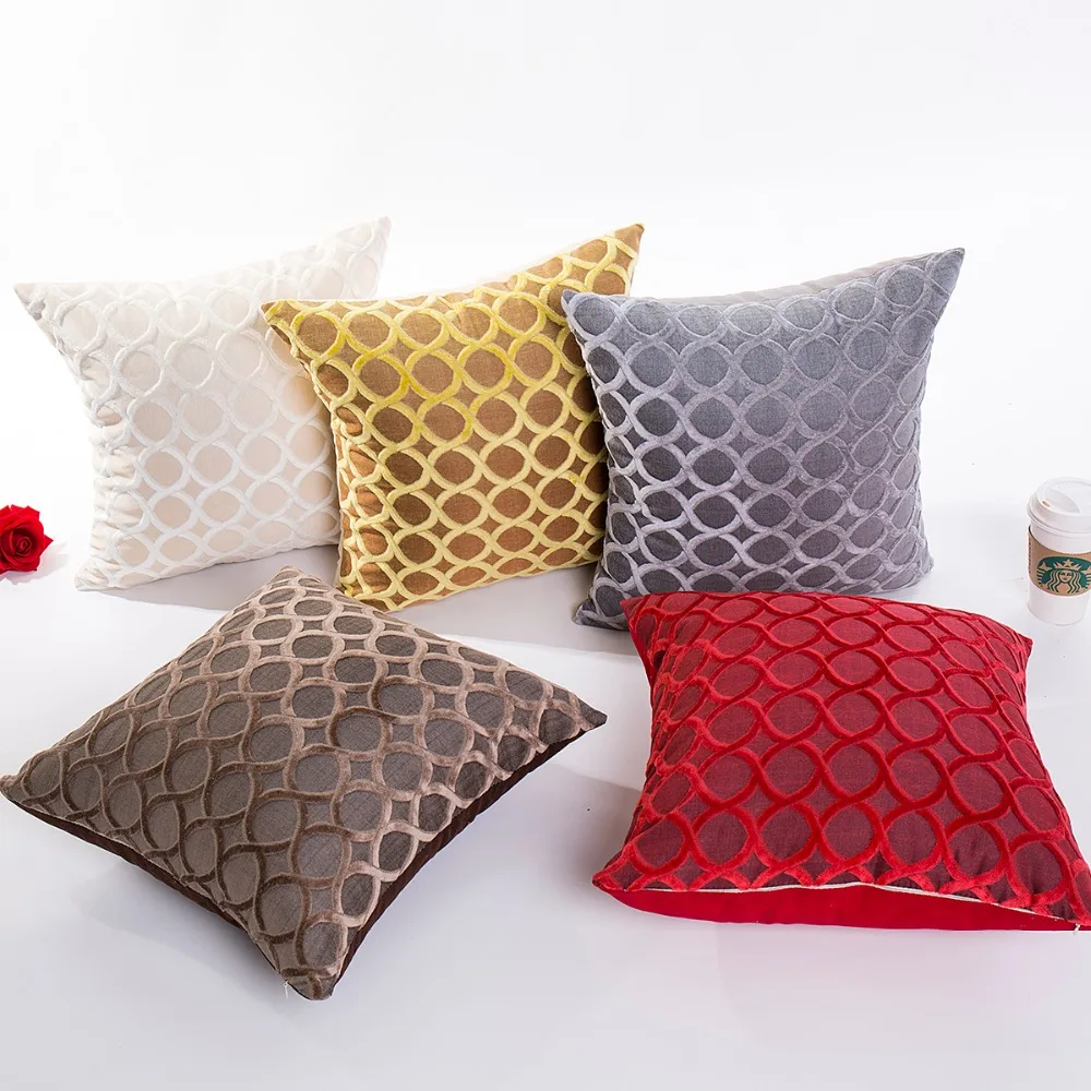 

Flocking three-dimensional circle geometric pillow blend pillowcase without core living room decorative pillow case