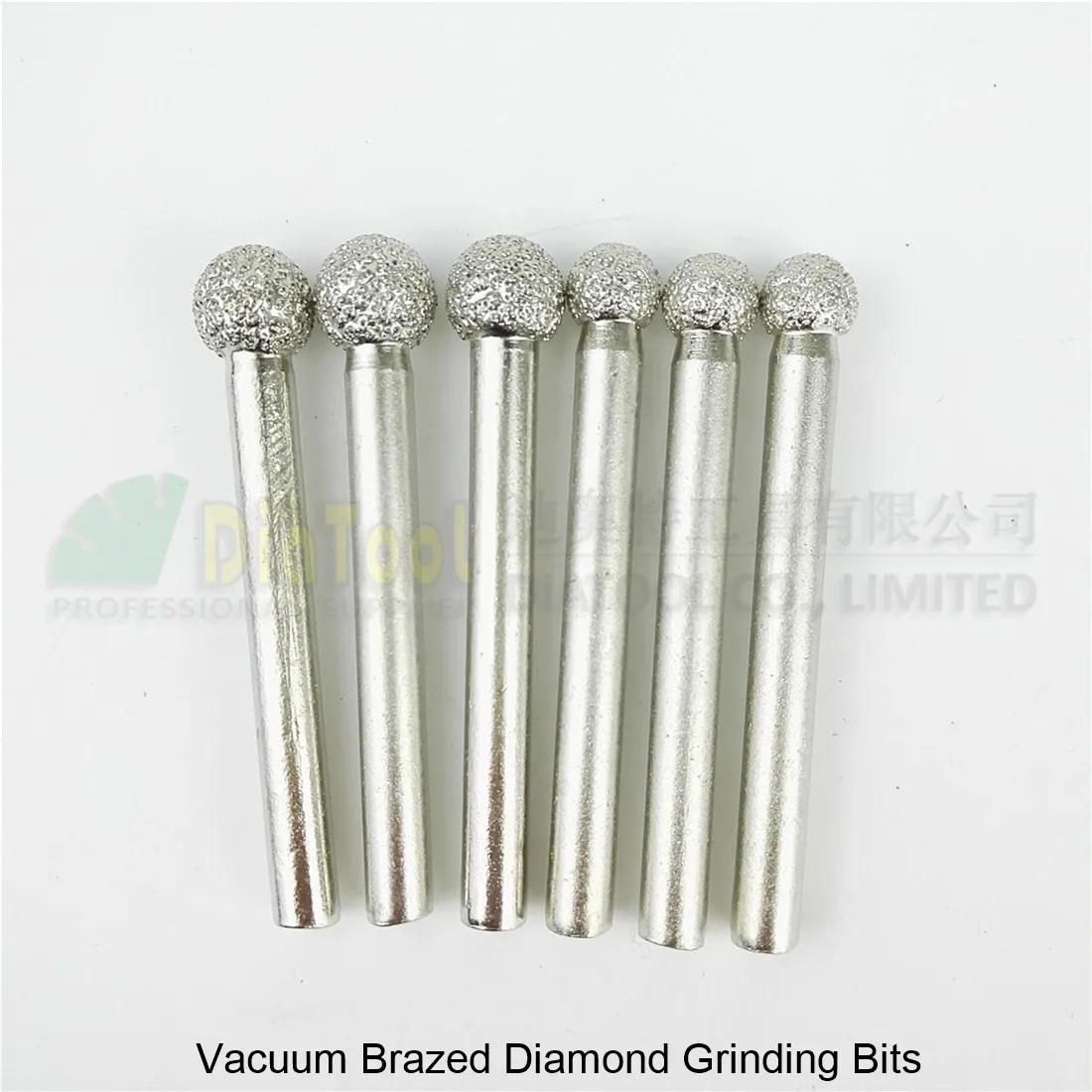 6pcs #9/10 Vacuum brazed diamond Grinding bits Engraving carving tool Ball type mounted points