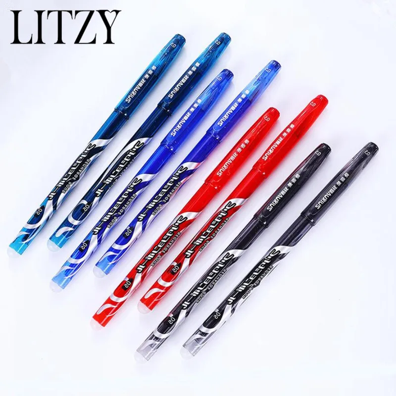 

Erasable Pen 0.5mm Blue/Black/Red Ink Refill Magic Ballpoint Pen for School Office Writing Supplies KawaiI Stationery 6 Pcs/Set