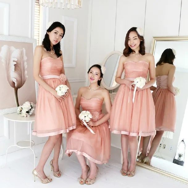 Pastel Orange Pink Bridesmaid Dresses Light Blue Pastel Orange Pink Bridesmaid Dresses Light Blue Chiffon Short Design Y Elegant Juniors Dress