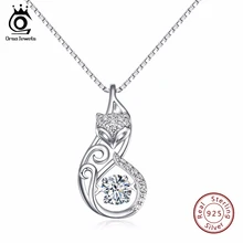JOYAS ORSA Lindo 925 Silver Fox Pedante Collares Insertar 1ct Móvil Encanto Cubic Zirconia Collar de Plata Esterlina Joyería SN53