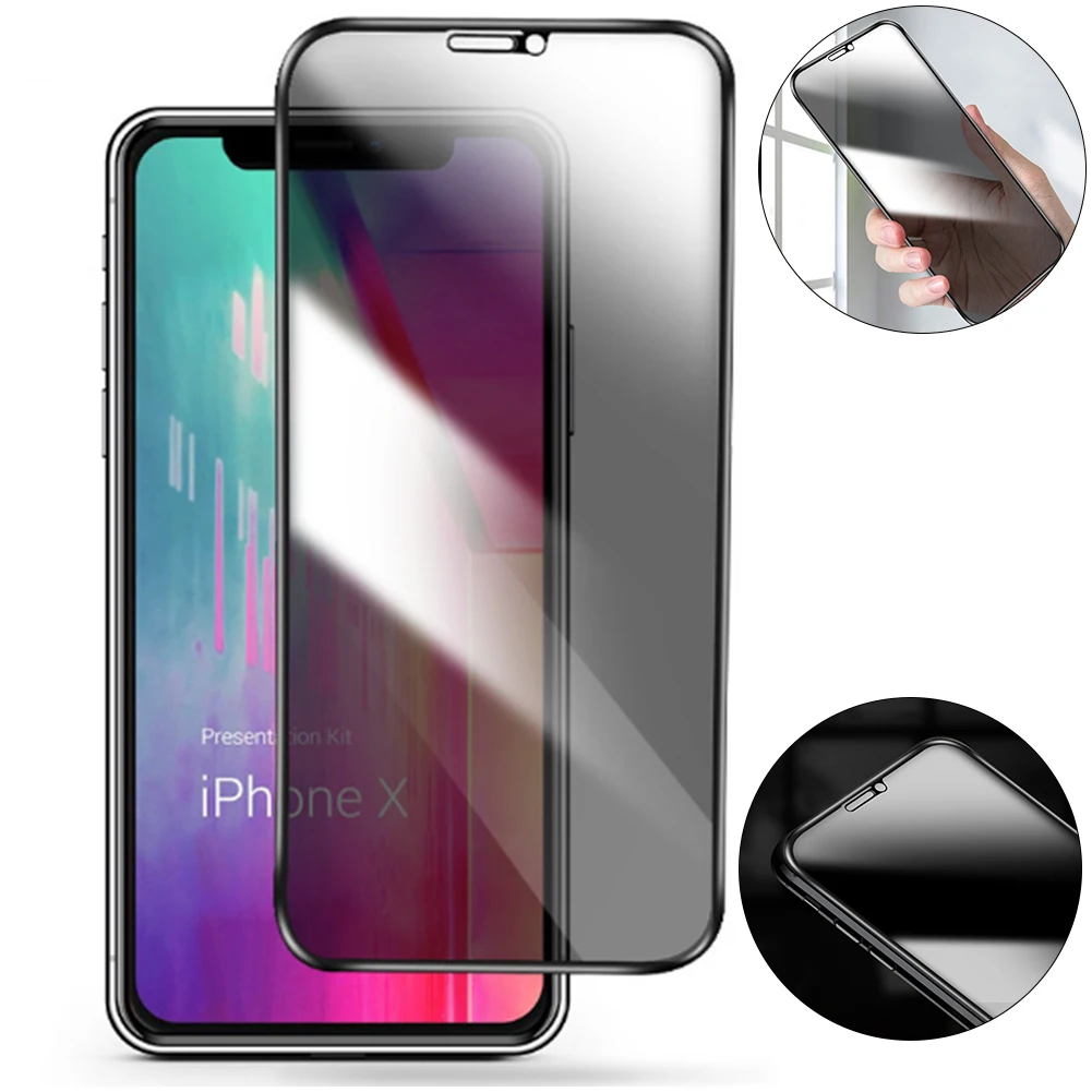 

Anti-Peeping Tempered Glass Screen Protector For iPhone XS MAX XR X 8 7 Plus Shockproof 10D Full Privacy Screen Protector Film