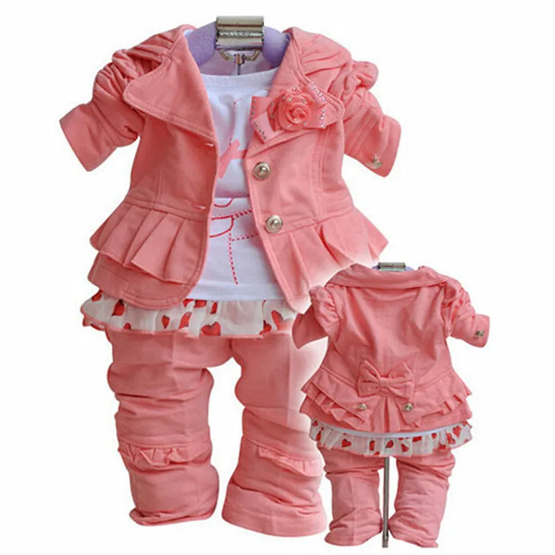 

Spring Autumn Baby Girl Coat Pants Suit Infantil Brand Kids Clothes Set Vetement Enfant Toddler Children Clothing Tracksuit