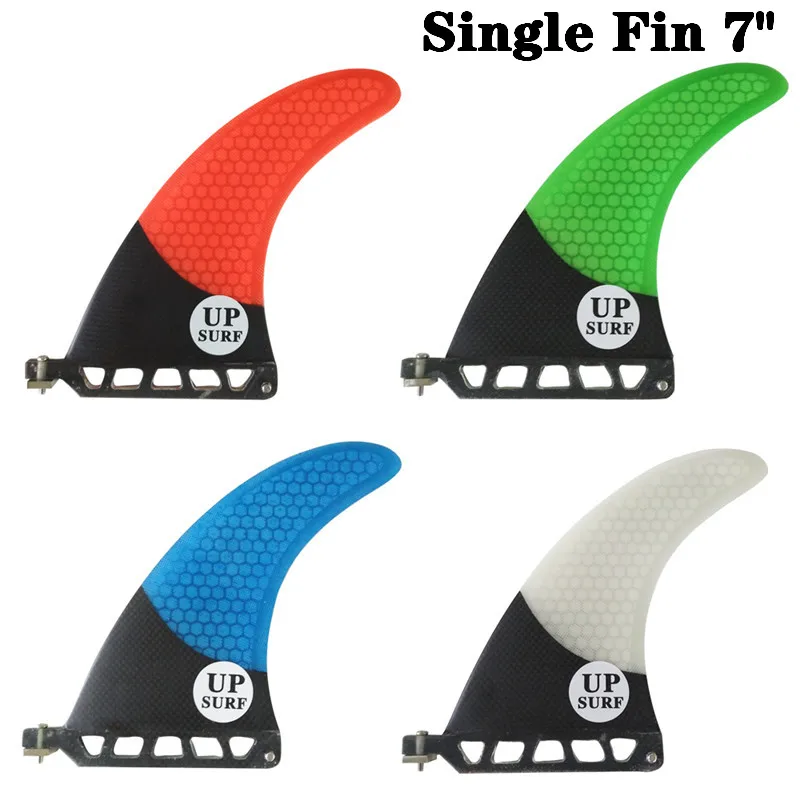 UP-Surf 7 inch Fin Fibreglass Surfboard 7 length Green/Red/White/Blue color Fin in Surfing Longboard Fins
