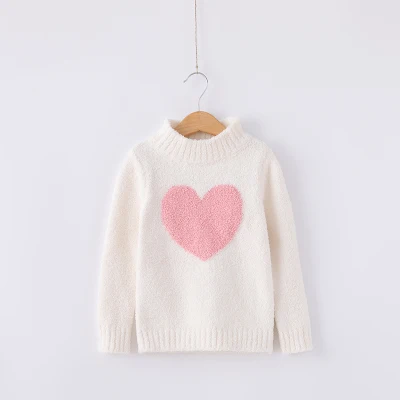

Hot Sales Casual Boys Girls Sweatshirt Knitted Heart Sweatshirt Kids Children Thick Warm Bottoming Sweatshirts For Children