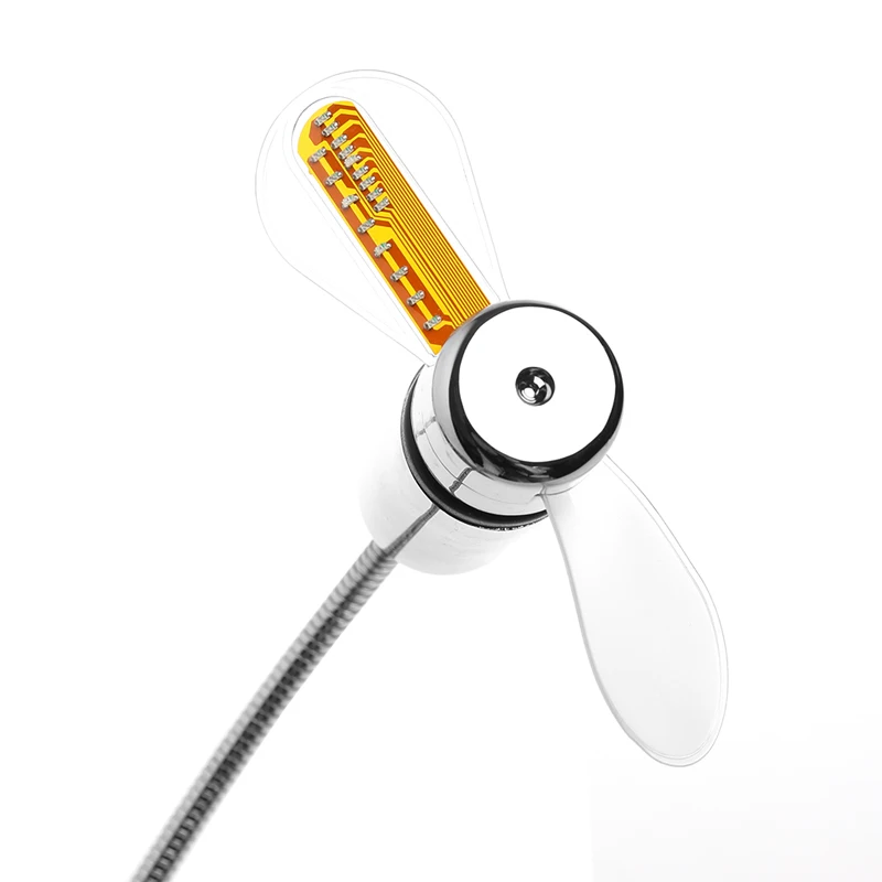 Flexible Gooseneck USB LED Clock Fan with Real Time Display For Notebook PC