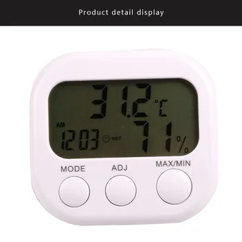 

Indoor LCD Display Thermo Hygrometers With Stand Mini Digital Thermometer Hygrometer For Home