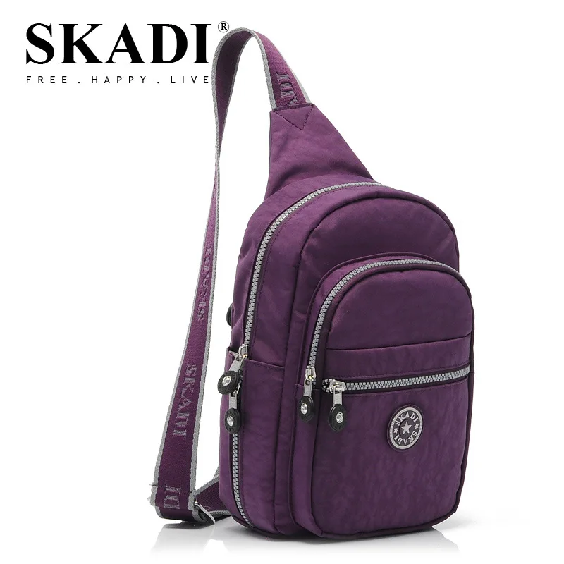 

SKADI 2017 New Nylon Leisure Women and Men WaterProof Nylon Chest Bag Pack Small Messenger Crossbody Bags