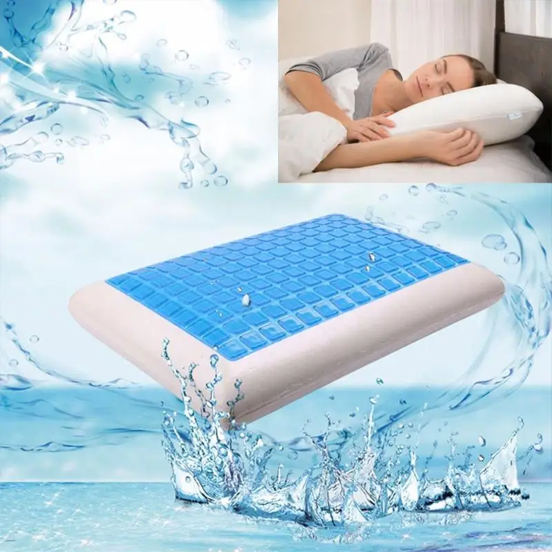 

Memory Pillow Foam White Bed Gel Pillow Blue Cooling Orthopedic Cushion for Sleeping Travel Neck Fatigue Relief Outdoor Cushion