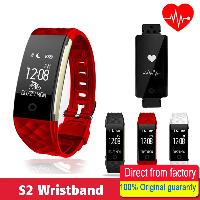 

S2 Smart Bracelet Band Bluetooth 4.0 Fitness Tracker Heart Rate Monitor Smart Bracelet Wristband For IOS Android