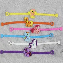 Партия 50 шт. смешанные детские резиновые браслеты с героями мультфильмов «Мой Маленький Пони», силиконовые браслеты с WW07