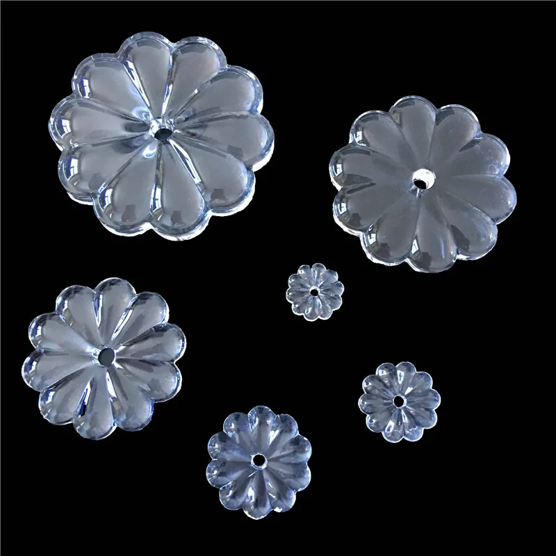 Clear Color Crystal Glass Rosette Flower Beads 15/20/25/35/40/50/60mm for Wedding Home Lamp Lighting Parts Curtain Garland Decor sago palm farmhouse green flower polyester fabric brown plants vintage printed waterproof shower curtain