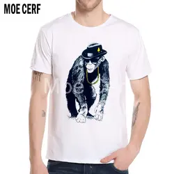 Mr орангутанг с принтом обезьяны Для мужчин футболка уличная животного Графика футболка Hipster короткий рукав основной белый Для мужчин