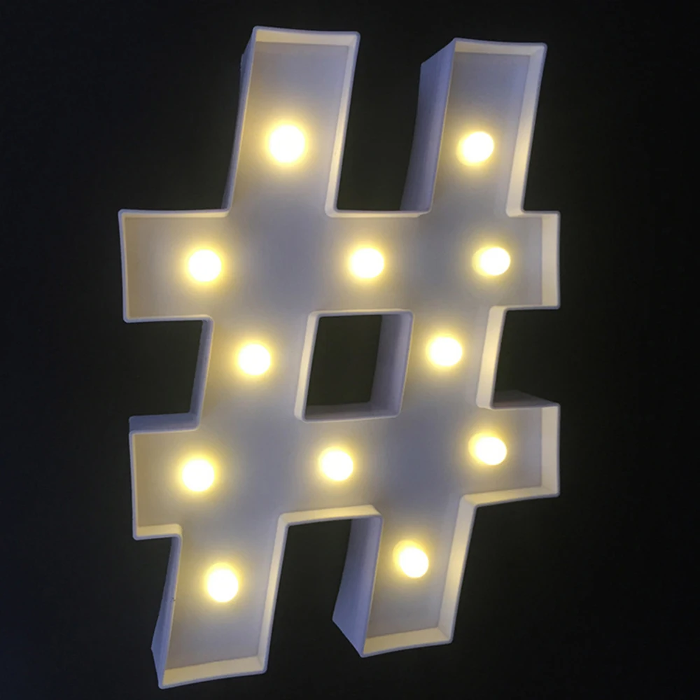 Letter Night Light Luminous LED 0-9 Number 26 English Alphabet Battery Lamp Brithday Wedding Party Christmas Decoration - Цвет: as pictures 2