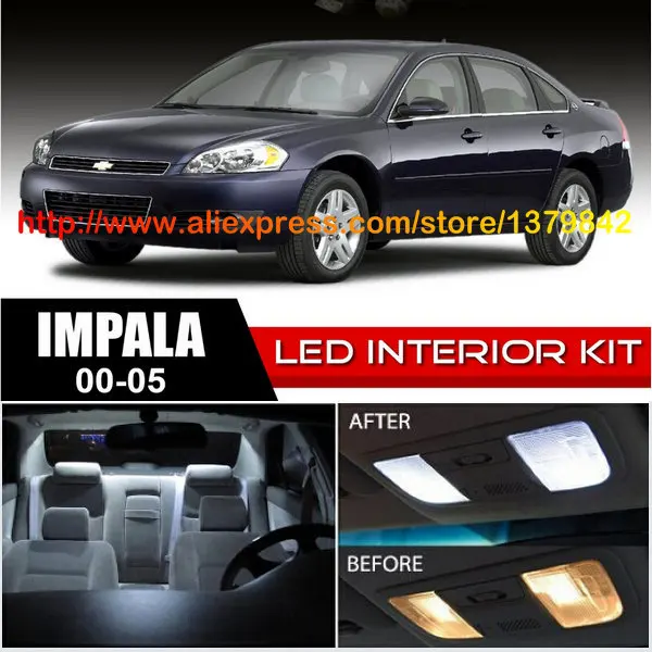 

Free Shipping 16Pcs/Lot car-styling Xenon White Canbus Package Kit LED Interior Lights For 00-05 Chevy Impala